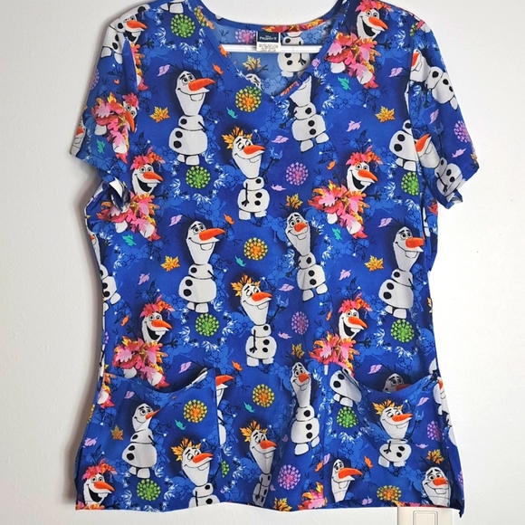 Disney Tops Frozen 2 Frozen Scrub Top Olaf Scrub Top Pediatric